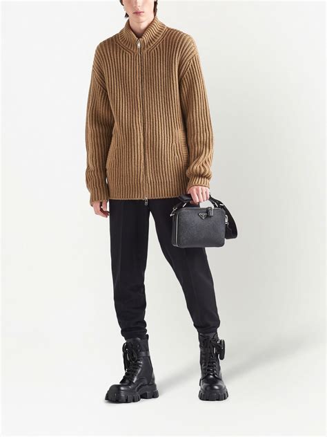 prada ribbed knit button down woman|farfetch prada sweaters.